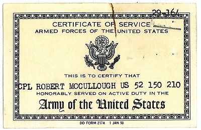  Army Service Card 