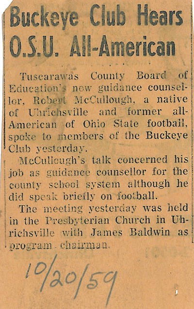 Bob McCullough Speaks To Buckeye Club 1959 