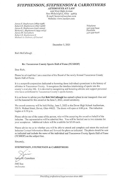 TCSHOF Attorney Response 