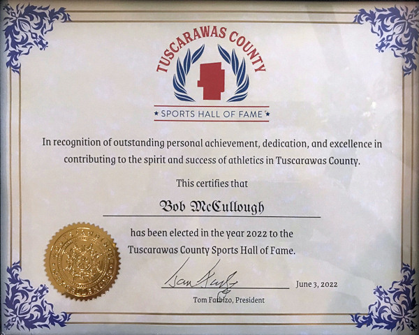 TCSHOF Induction Certificate 